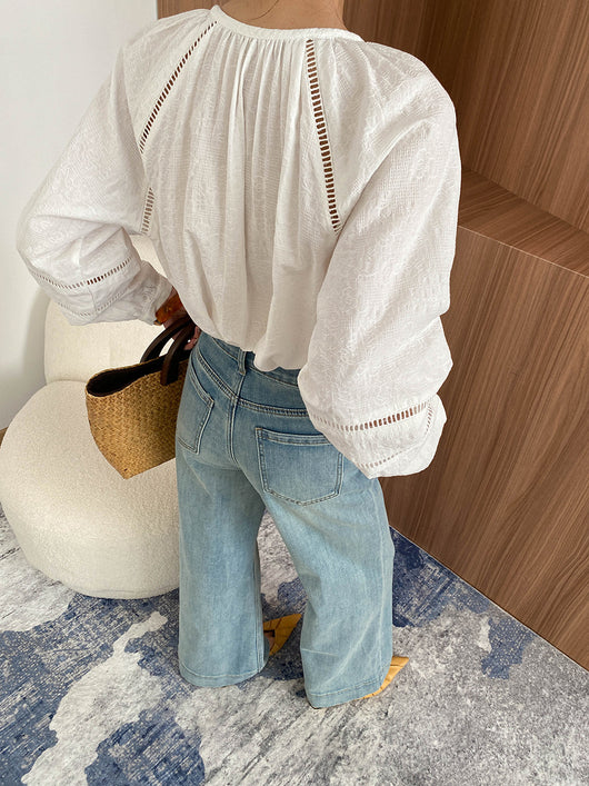 Jeans Talle Alto Elásticos Lavados con Corte Amplio y Cintura Ajustada - Image 20