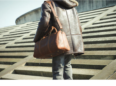 Bolsa de Viaje Retro en Cuero Genuino - Gran Capacidad para Hombre - Image 10