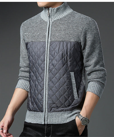 Cardigan Tejido de Invierno para Hombre con Cuello Tipo Mao - Image 18