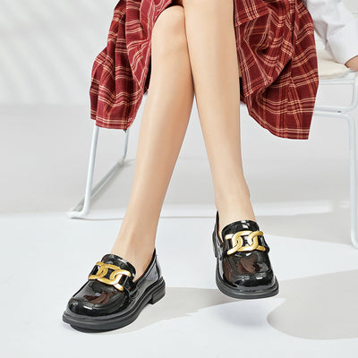 Mocasines Colegiales Minimalistas para Mujer - Diseño Clásico de Punta Redonda - Image 4