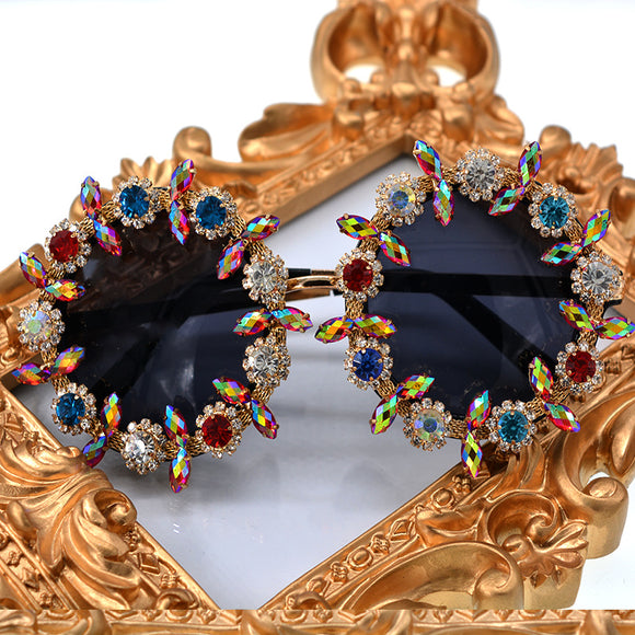 Gafas de Sol Estéreo con Girasoles de Rhinestones para Mujer