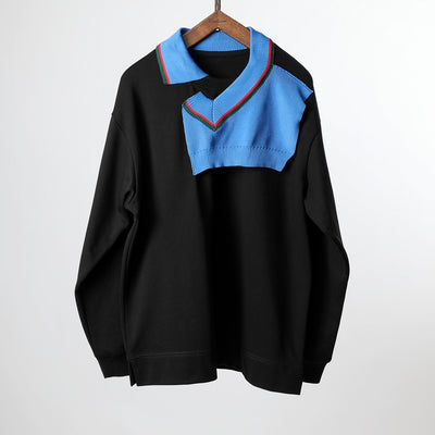 Suéter Patchwork Holgado para Hombre