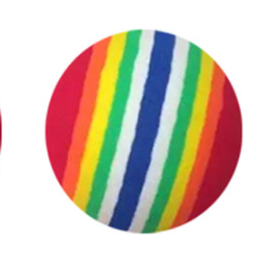 Twelve small, round rainbow-striped balls, ideal as interactive cat toys or for golf practice, on a white background. - Image 12