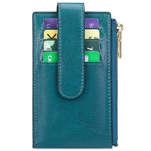 Bolsa de Cuero Vintage con Cierre y Compartimento para Tarjetas - Image 13