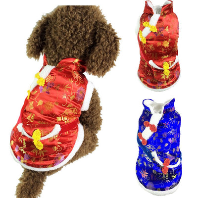 Traje Tradicional Chino para Mascotas - Vestido Tang Rojo Año Nuevo - Image 2