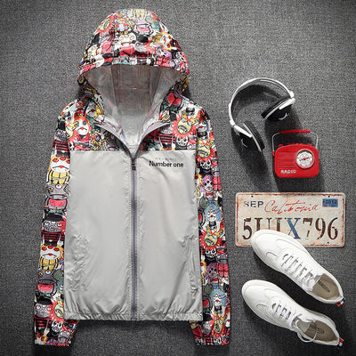 Chaqueta Camuflaje Estilo Coreano con Empalmes de Contraste - Image 6