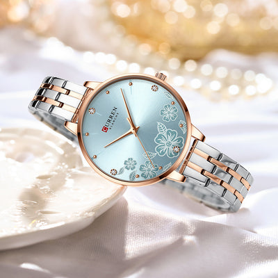 Reloj de Cuarzo para Mujer con Correa de Acero y Diseño Floral - Image 11