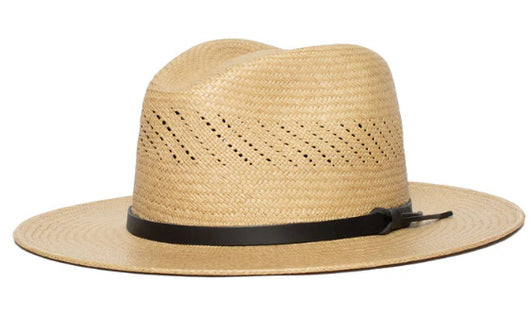 Sombrero Jazz de Paja con Cinta Rayada y Ala Plana - Image 12