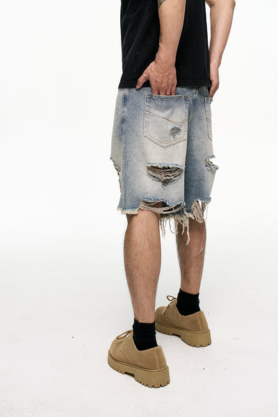 Shorts Vaqueros Holgados Estilo Retro Desgastado - Image 16