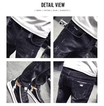 Jeans Negros Slim Fit Elásticos Ajustados para Hombre - Image 11