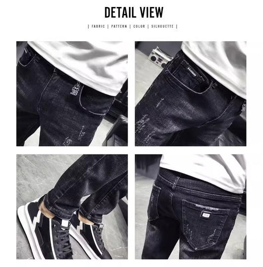 Jeans Negros Slim Fit Elásticos Ajustados para Hombre - Image 11