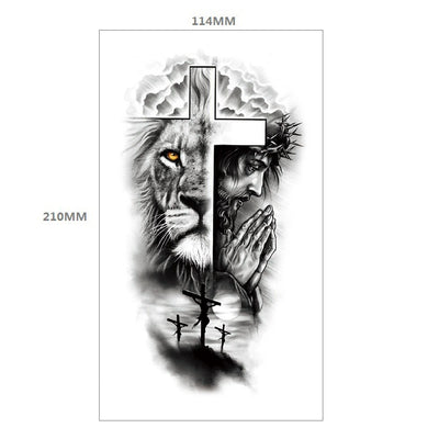 Tatuaje Temporal Transferible - Patrón Animal Tigre y León Media Manga - Image 27