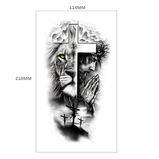 Tatuaje Temporal Transferible - Patrón Animal Tigre y León Media Manga - Image 27