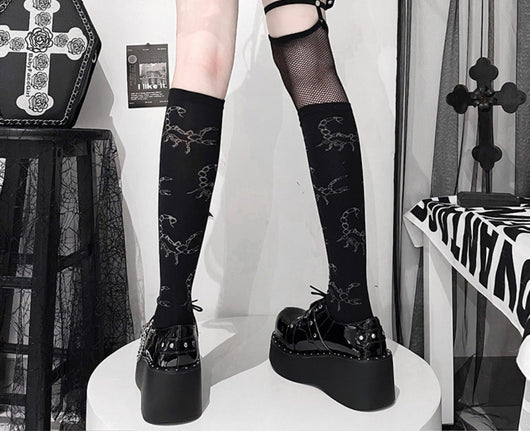 Zapatos Plataforma Punk Lolita en Cuero Negro - Image 25