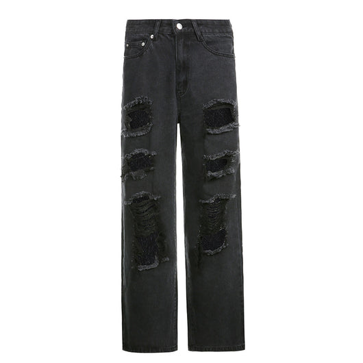 Jeans Rectos de Cintura Alta con Detalles Asimétricos - Image 10