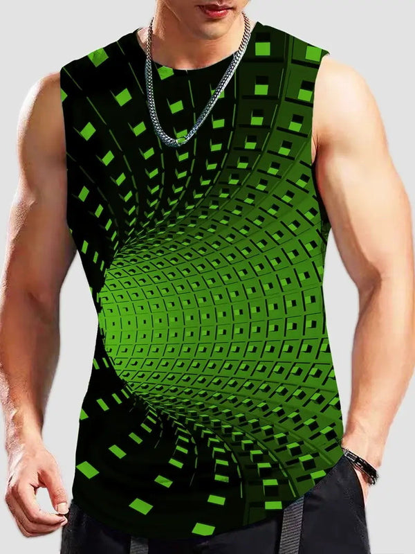 Chaleco sin Mangas Hombre Talla Grande Estampado 3D Retro - Image 7