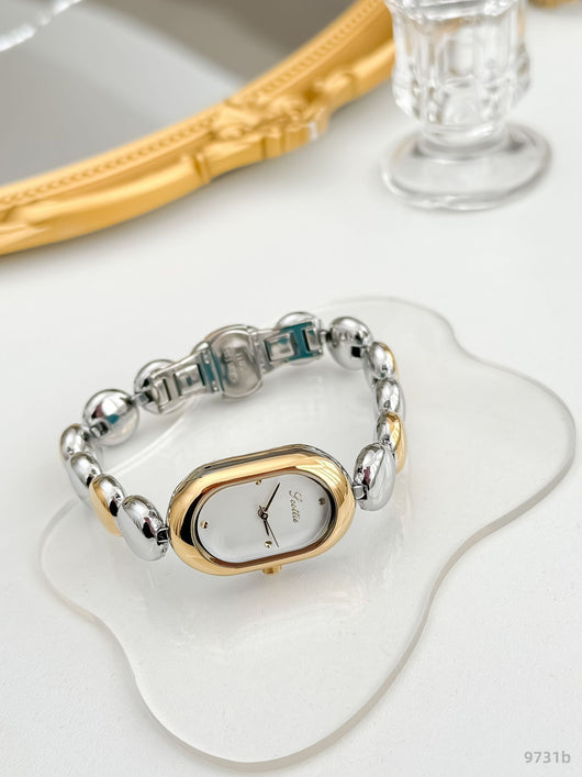 Reloj Pulsera Dorado Elegante Oval para Mujer - Image 13