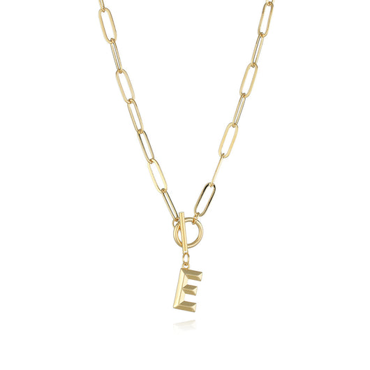 Collar de Letra Chapado en Oro Real Estilo Hip Hop - Image 45