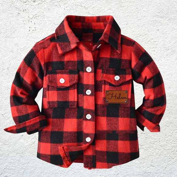 Camisa Infantil de Franela a Cuadros Patchwork