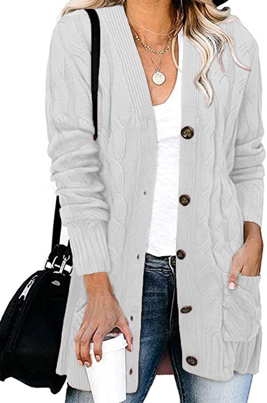 Abrigo Tejido Casual con Botones para Mujer - Otoño e Invierno - Image 30