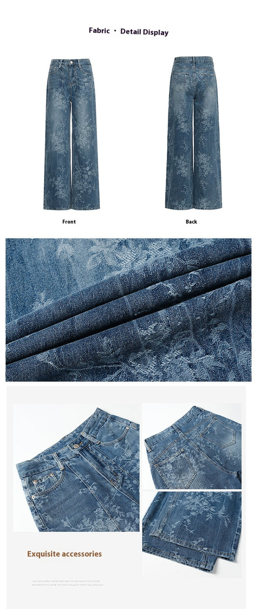 Pantalones Jacquard Sueltos de Pierna Ancha para Mujer - Image 12