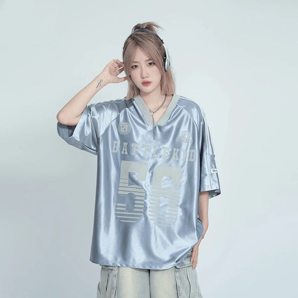 Camiseta Deportiva Raglan Escote V Manga Corta