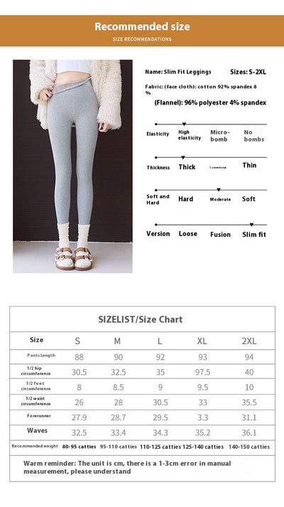 Leggings Térmicos de Algodón Puro con Forro Polar para Mujer - Cintura Alta y Elástico Reforzado - Image 12