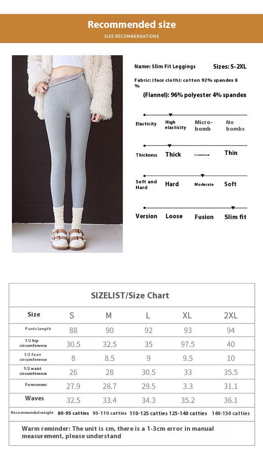Leggings Térmicos de Algodón Puro con Forro Polar para Mujer - Cintura Alta y Elástico Reforzado - Image 12