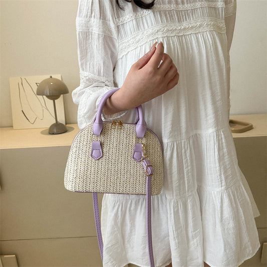 Bolsa Mensajera Tejida Portátil de Estilo Casual