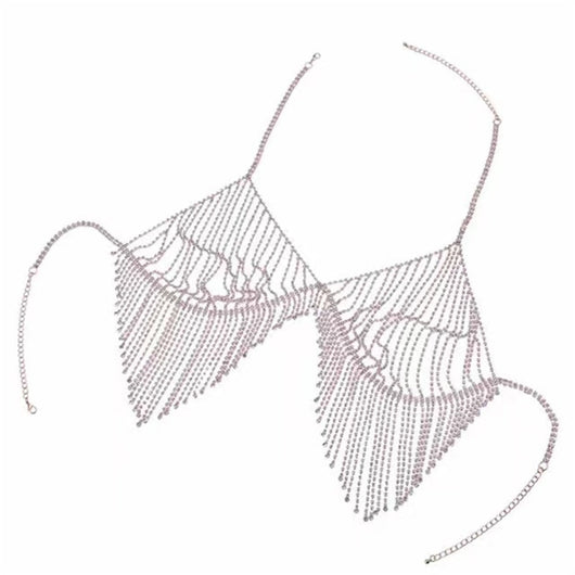Cadena de Cuerpo Bikini con Diamantes y Flecos - Image 3