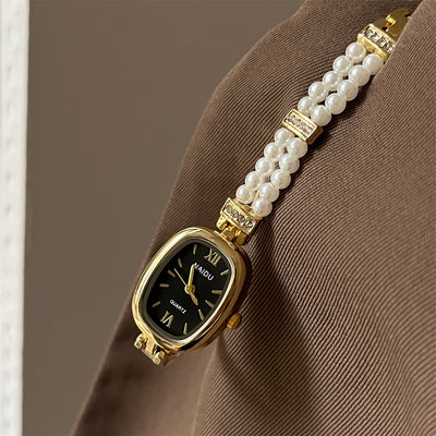 Reloj de Moda con Perla - Diseño Ovalado Minimalista para Mujer - Image 7