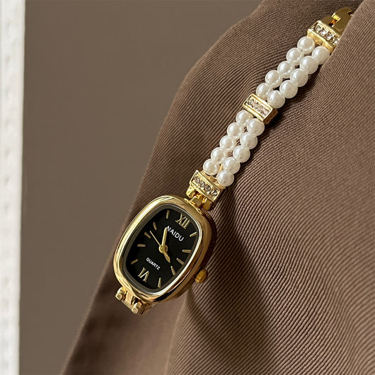 Reloj de Moda con Perla - Diseño Ovalado Minimalista para Mujer - Image 7