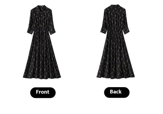 Vestido Camisero de Seda Floral Largo - Image 7