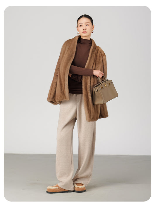 Pantalones de Lana Rectos Térmicos Talle Alto Slim Otoño Invierno - Image 32
