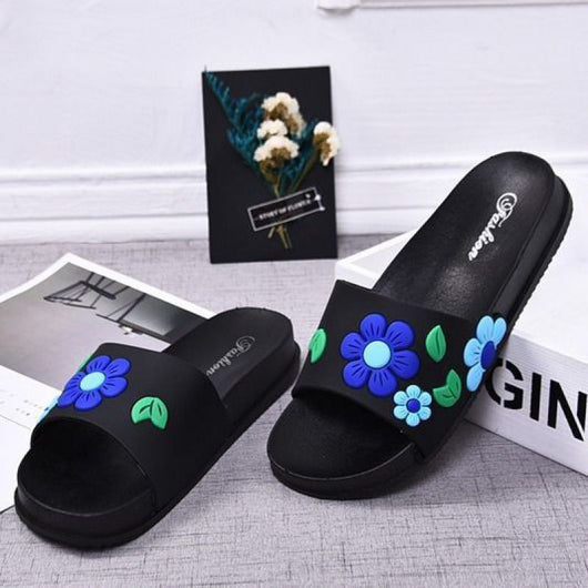 Sandalias y Pantuflas para Casa con Suela Antideslizante y Diseño Floral - Image 3