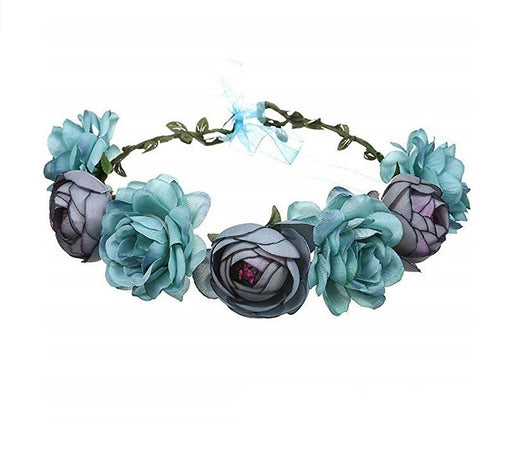 Diadema Nupcial de Rosas Rojas - Flores Artificiales para Playa y Viajes - Image 13