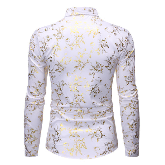 Camisa Casual Hombre con Estampado Floral Bronce - Image 15