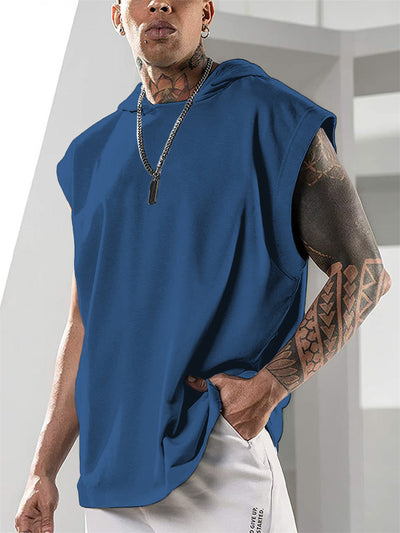 Chaleco Deportivo Holgado sin Mangas con Capucha para Hombre - Image 12