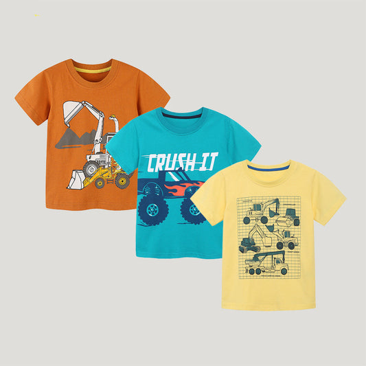 Playera Estampada Estilo Europeo Americano de Manga Corta