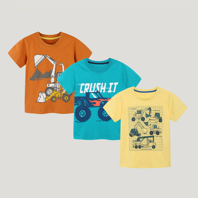 Playera Estampada Estilo Europeo Americano de Manga Corta