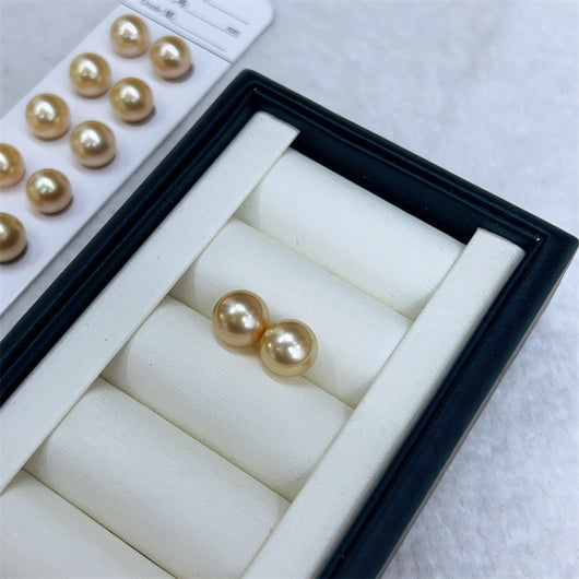 Aretes de Perla Dorada Nanyang Agua de Mar - Image 4