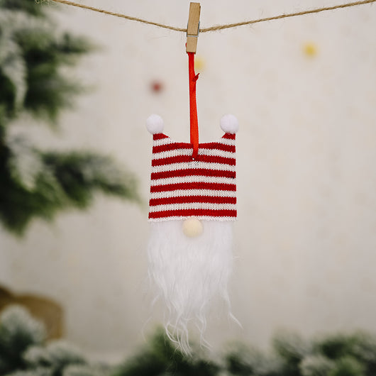 Adorno Navideño Gorro Doble Bola con Base de Madera - Decoración Festiva Elegante - Image 6
