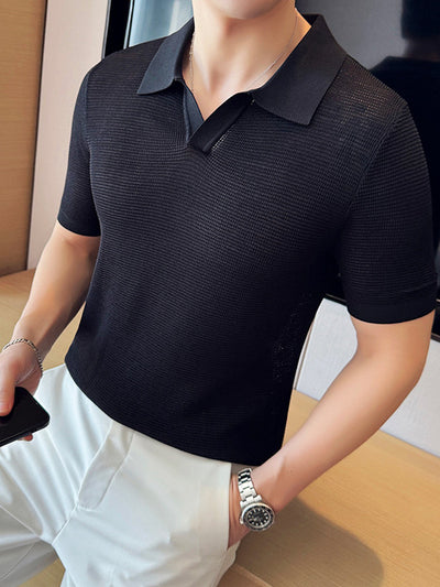 Polo Casual Transpirable con Cuello en V para Hombre - Image 4
