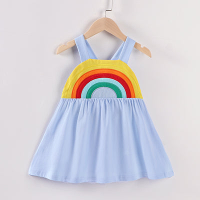 Vestido Princesa Niña con Estampado Arcoíris