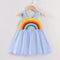 Vestido Princesa Niña con Estampado Arcoíris
