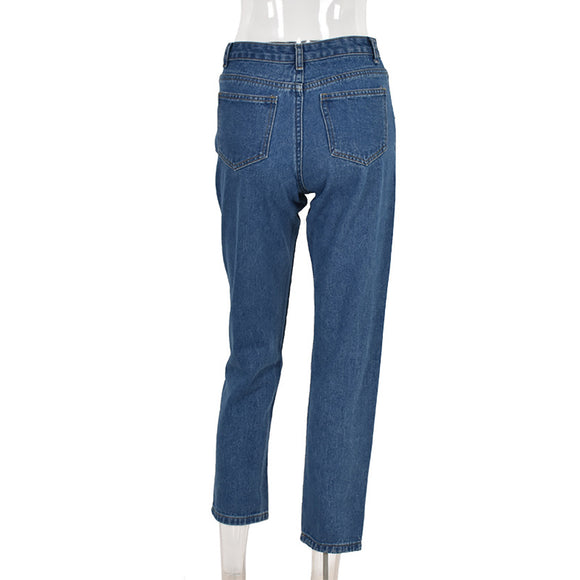 Women's Classic Blue Wash High-Waisted Jeans