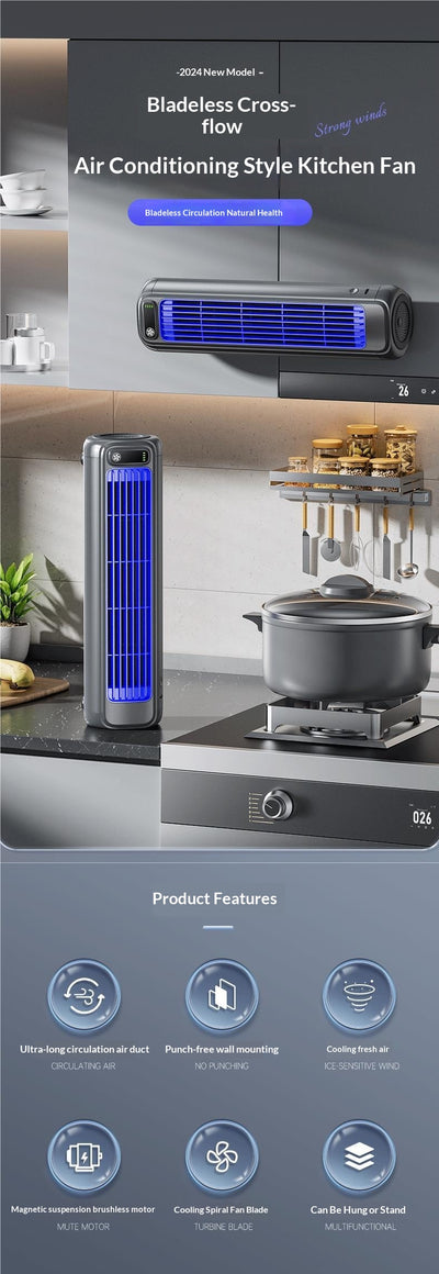 Ventilador de Pared sin Perforaciones para Cocina, Baño y Hogar - Image 9