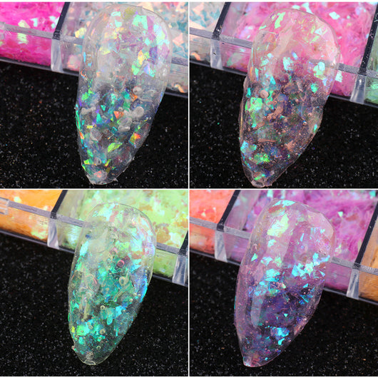 Lentejuelas para Uñas Diseño Hada Mariposa Irregular Efecto Hielo - Image 11