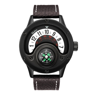 Reloj Masculino de Cuero con Brújula Decorativa - Grande - Image 9