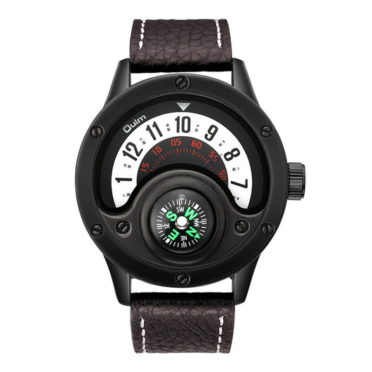 Reloj Masculino de Cuero con Brújula Decorativa - Grande - Image 9